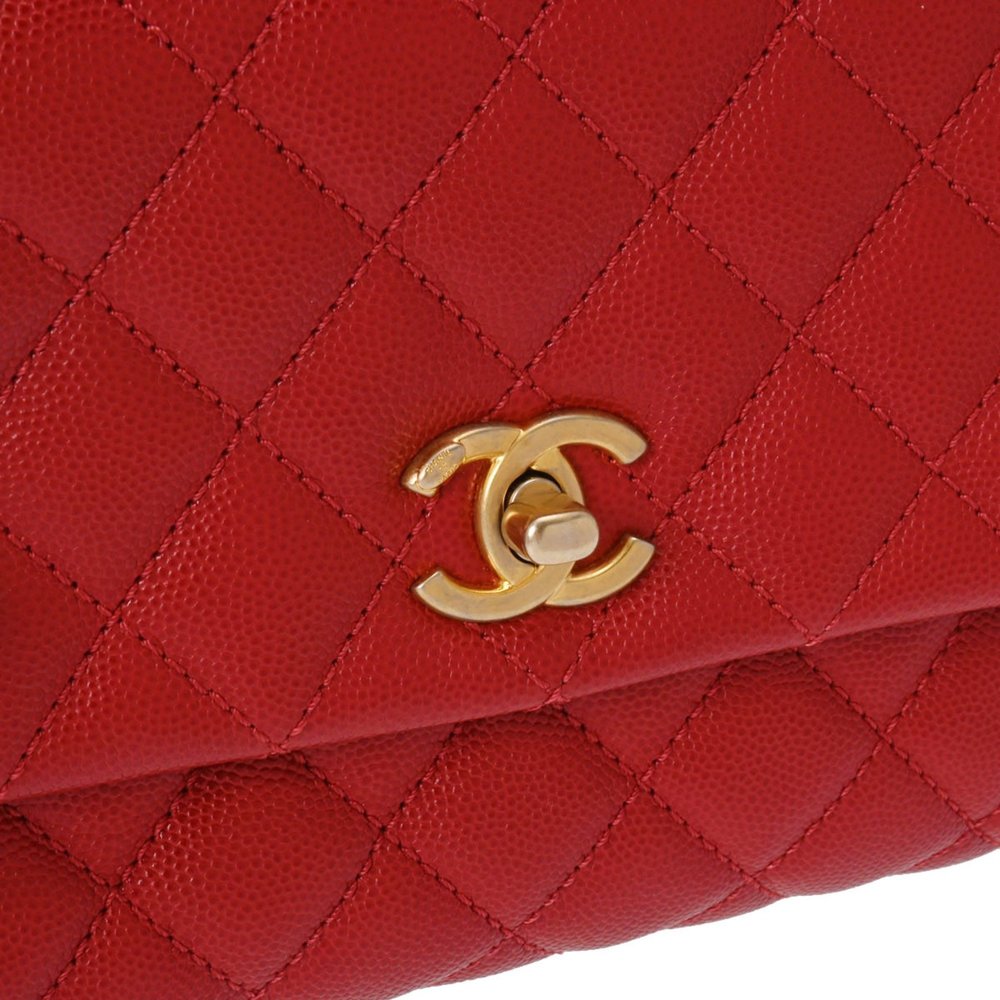 CHANEL Matelasse XS Red A92990 Women's Caviar Skin Bag - Picture 10 of 10